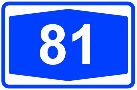 Illustration eines Autobahnschildes der Autobahn 81 in Deutschland	