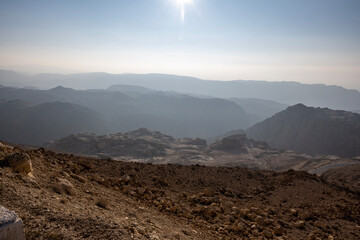 delightful endless panoramic views of the nature of Jordan on a sunny day