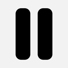 Pause icon in solid style about multimedia, use for website mobile app presentation