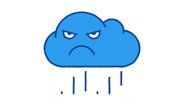 Rain cloud angry. Alpha channel