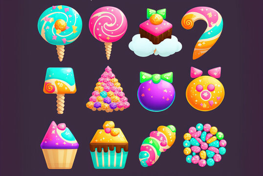 Candy sprite sheet & Candy Crush style Generative AI