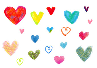 バレンタインデー、ホワイトデーに使えるいろんな手描きのハート素材