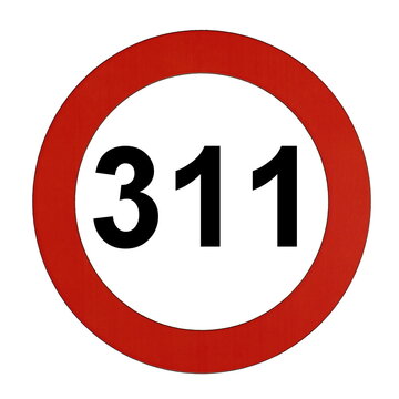 Illustration des Straßenverkehrszeichens "Maximale Geschwindigkeit 311 Kilometer pro Stunde"	