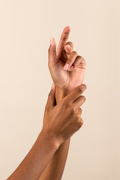 Crop Black Woman Showing Manicure