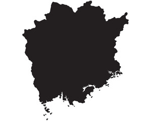 岡山県　地図　黒　イラスト