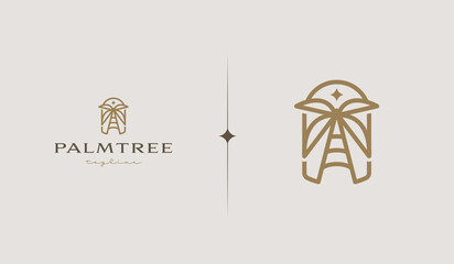Palm Tree Logo. Universal creative premium symbol. Vector sign icon logo template. Vector illustration