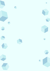 Sky Blue Polygon Background Blue Vector. Cubic Science Design. Monochrome Block Data Texture. Explosion Template. Grey Simple Geometric.