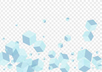 White Block Background Transparent Vector. Box Collection Design. Grey Cubic Cover Illustration. Paper Texture. Blue 3d Polygon.