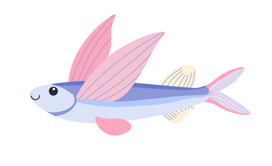 Fish aquatic animal with tail and fins vector