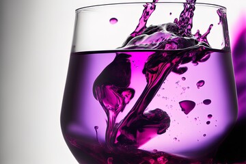 Image of The image is a close-up of a glass of a purple drink, taken from above, and set against a white backdrop. Generative AI printed on Printed Glass Splashbacks