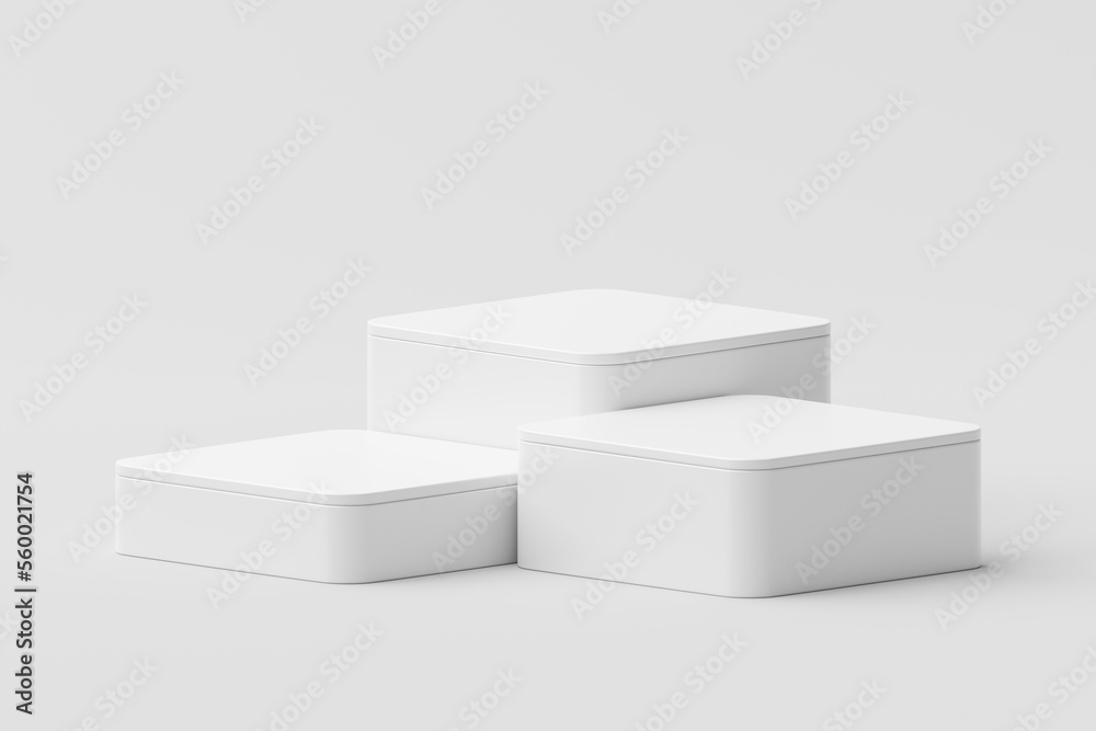 Aufkleber modern white product stage display scene 3d podium background with minimal geometric platform base o