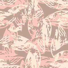 Seamless Pattern of Stylized Dry Leaves