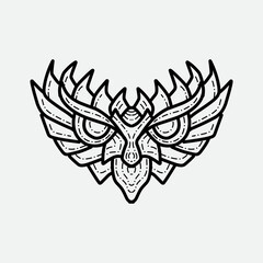 Obraz premium tribal owl vector illustration