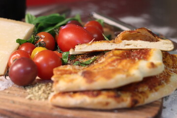 bruschetta with tomato and basil Pizza