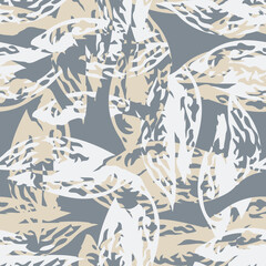 Seamless Pattern of Stylized Dry Leaves