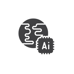 AI global technology vector icon