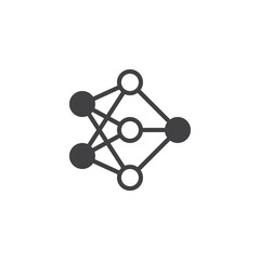 Neural network structure vector icon