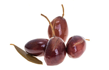 pickled olives isolated