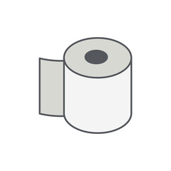 Toilet Tissue Roll Bathroom Icon Collection Set Captivating