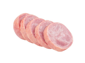 Sliced sausage, transparent background