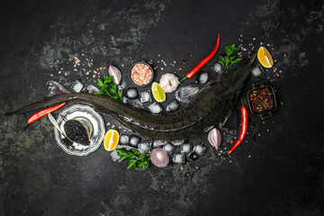 sturgeon caviar sturgeon caviar on a metal tray, Restaurant menu, dieting, cookbook recipe top view,