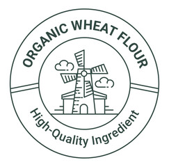 Organic wheat flour high quality ingredient label