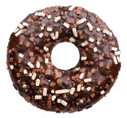 Chocolate donut, transparent background