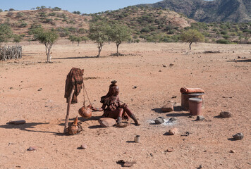 himba people in the village