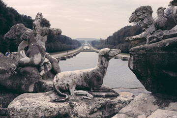 fountain in the park of palace, caserta, Italy