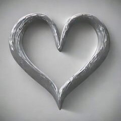 3D Silver heart. Generative AI 