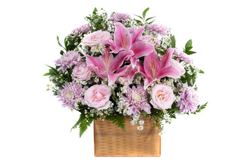 Bucket pink flower