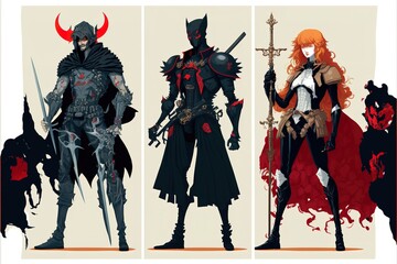 Dark fantasy character concept illustration