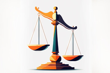 Scales of justice illustration. white background - obrazy, fototapety, plakaty