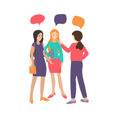 Obraz premium Business women discuss ideas, concepts, friends talk about different topics with each other, pleasant communication