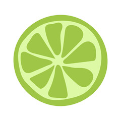 Green lime on white background. Vector cartoon illustration.Vector isolated icon.