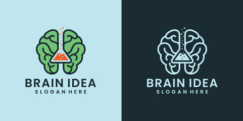 brain and laboratory logo design inspirations