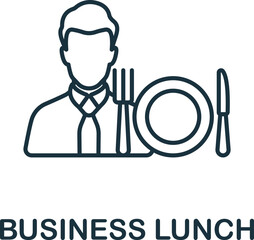 Business Lunch icon. Monochrome simple Food Delivery icon for templates, web design and infographics