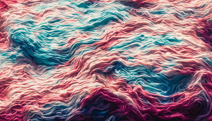 Obraz premium Twisted textures of waves and ribbons in majestic colors, abstract. Generative AI
