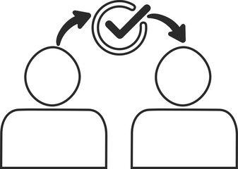 Trust icon, mutual understanding icon black vector
