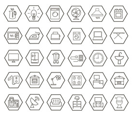 household icon set design.