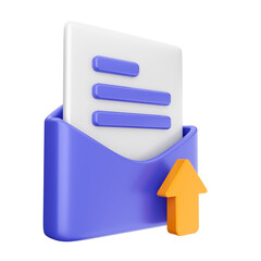 3d mail email envelope message icon illustration render