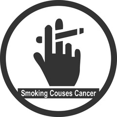 Obraz premium Hand icon, smoking icon black vector
