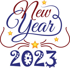 Happy new year icon, new year celebration colorful icon vector