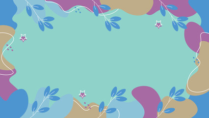 hand drawn background with leaves