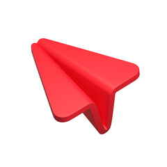 red paperplane 3d ui icon