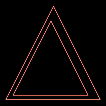 Neon delta greek symbol capital letter uppercase font red color vector illustration image flat style