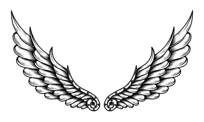 vector angel wings tribal tattoo