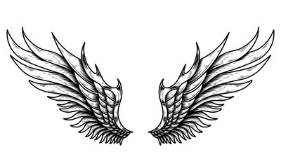 vector angel wings tribal tattoo