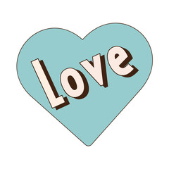 Retro style Valentine's day. Groovy retro heart. Valentines day greeting card.Hippie happy heart in retro cartoon style.Valentines Day. Vintage heart.Vector illustration of y2k.y2k.