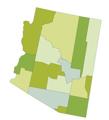 Highly detailed editable political map with separated layers. Arizona.
